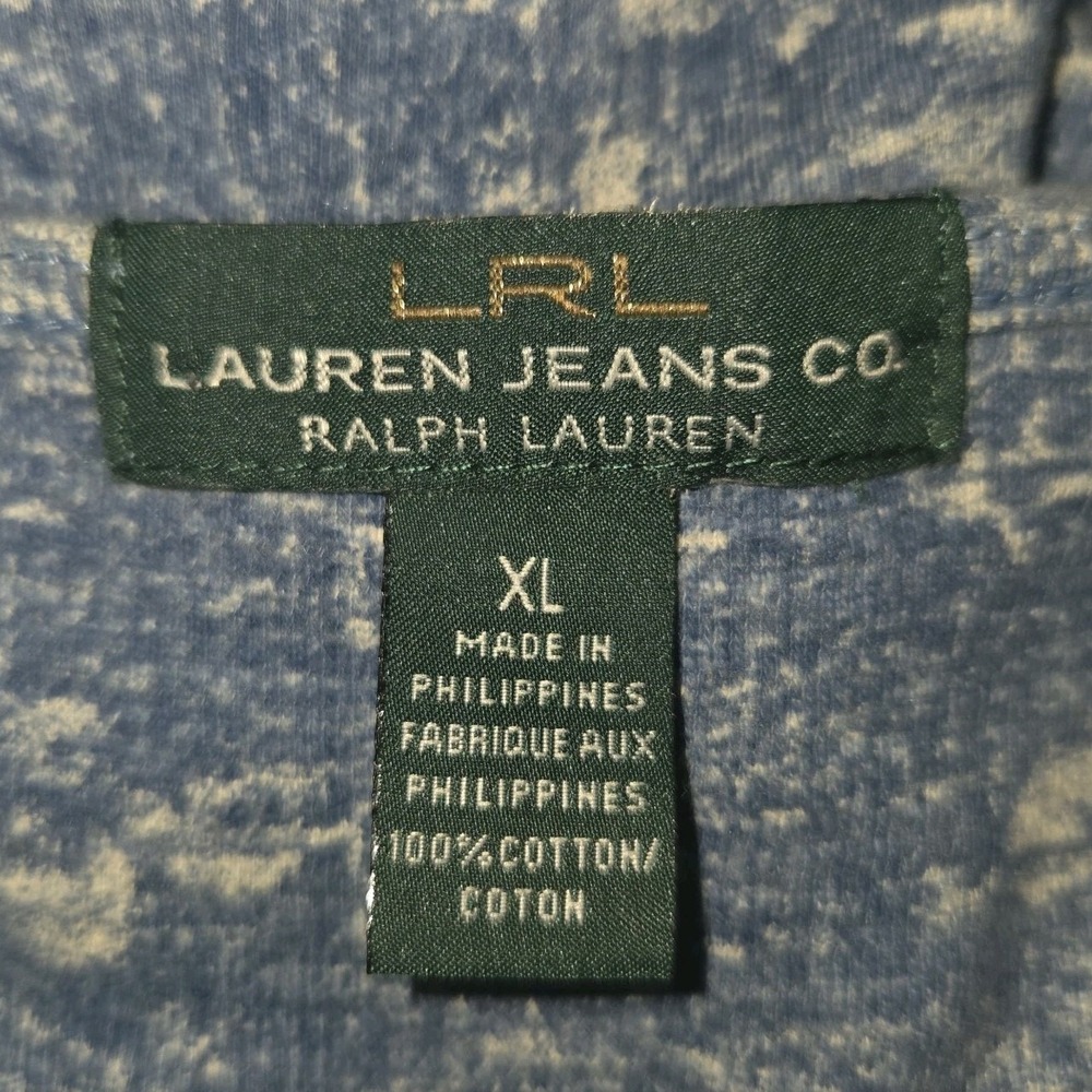 Lauren Ralph Lauren Dress Womens XL Blue Geometric Print 100% Cotton Jersey Soft - Picture 2 of 7